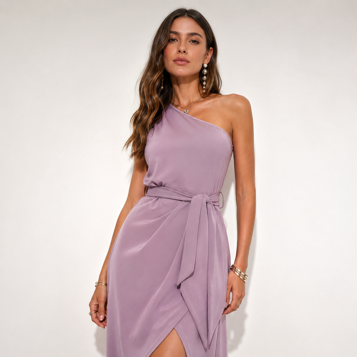 Selene Dupont | One-Shoulder Midi Dress