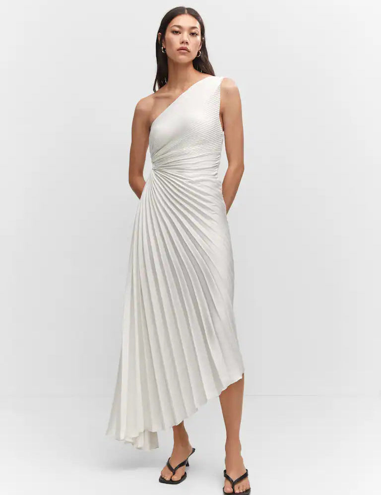 Seraphina | Pleated One-Shoulder Maxi Dress