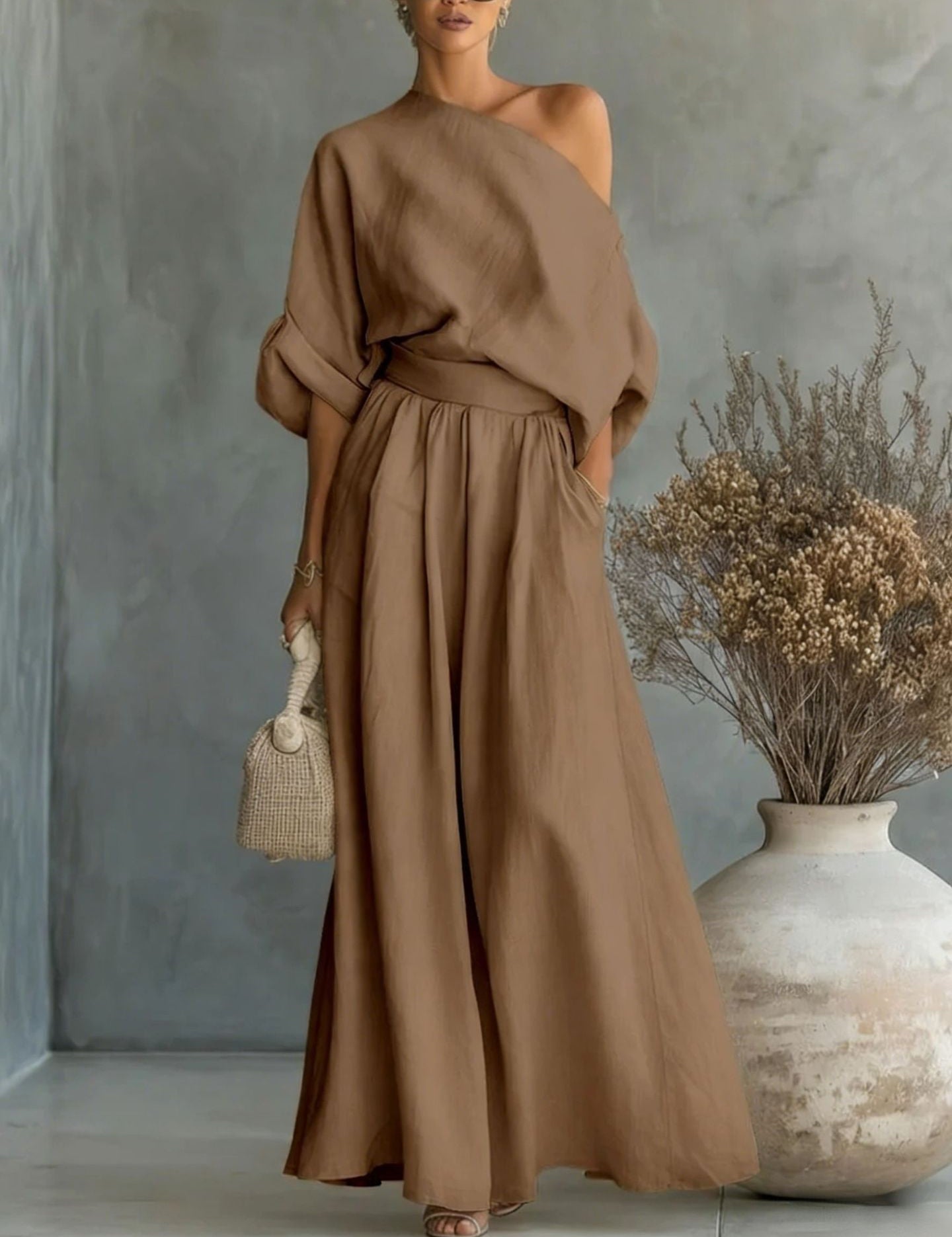 Seraphina Valeur | One Shoulder Wide Leg Jumpsuit For Women