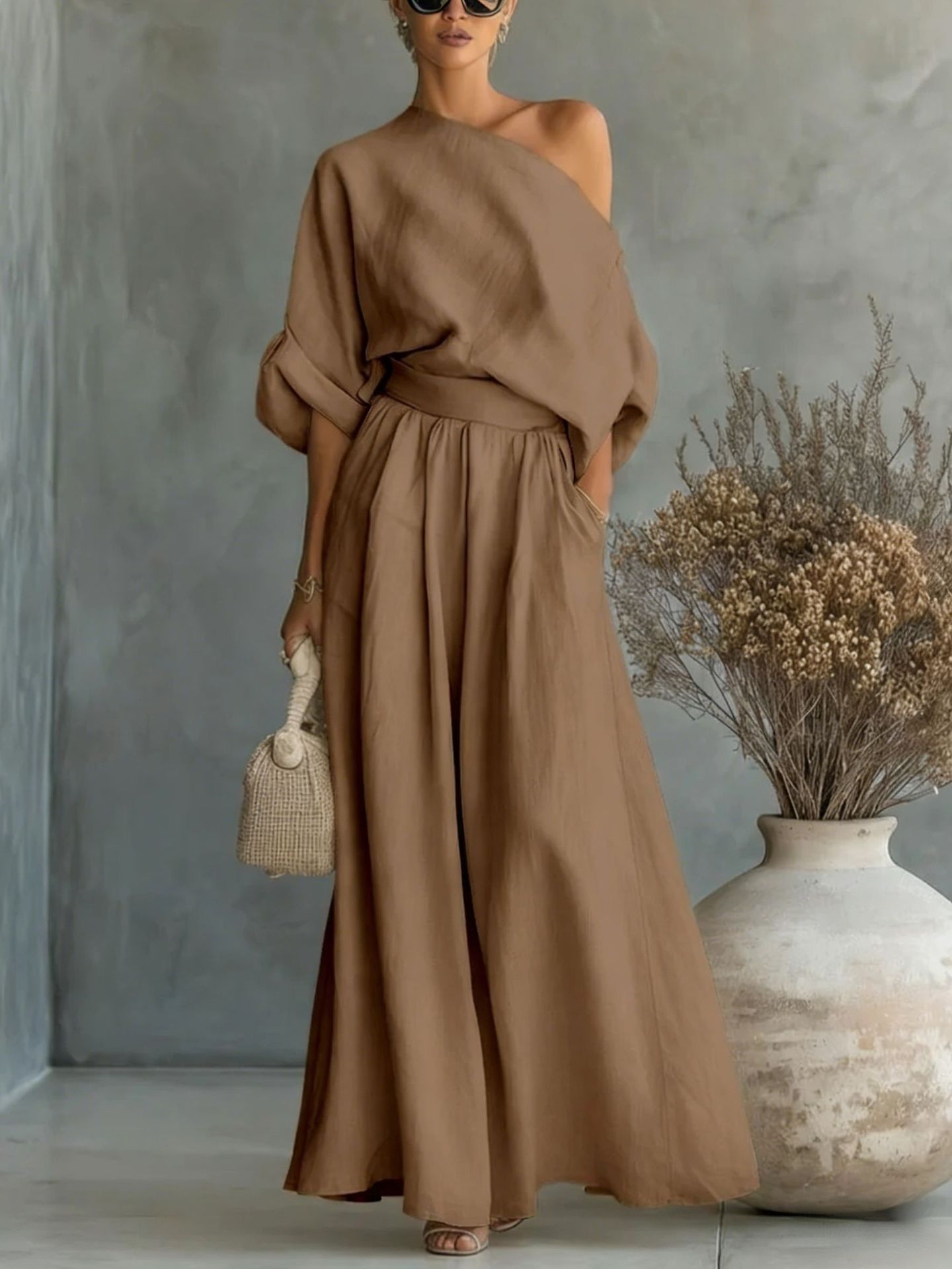 Seraphina Valeur | One Shoulder Wide Leg Jumpsuit For Women
