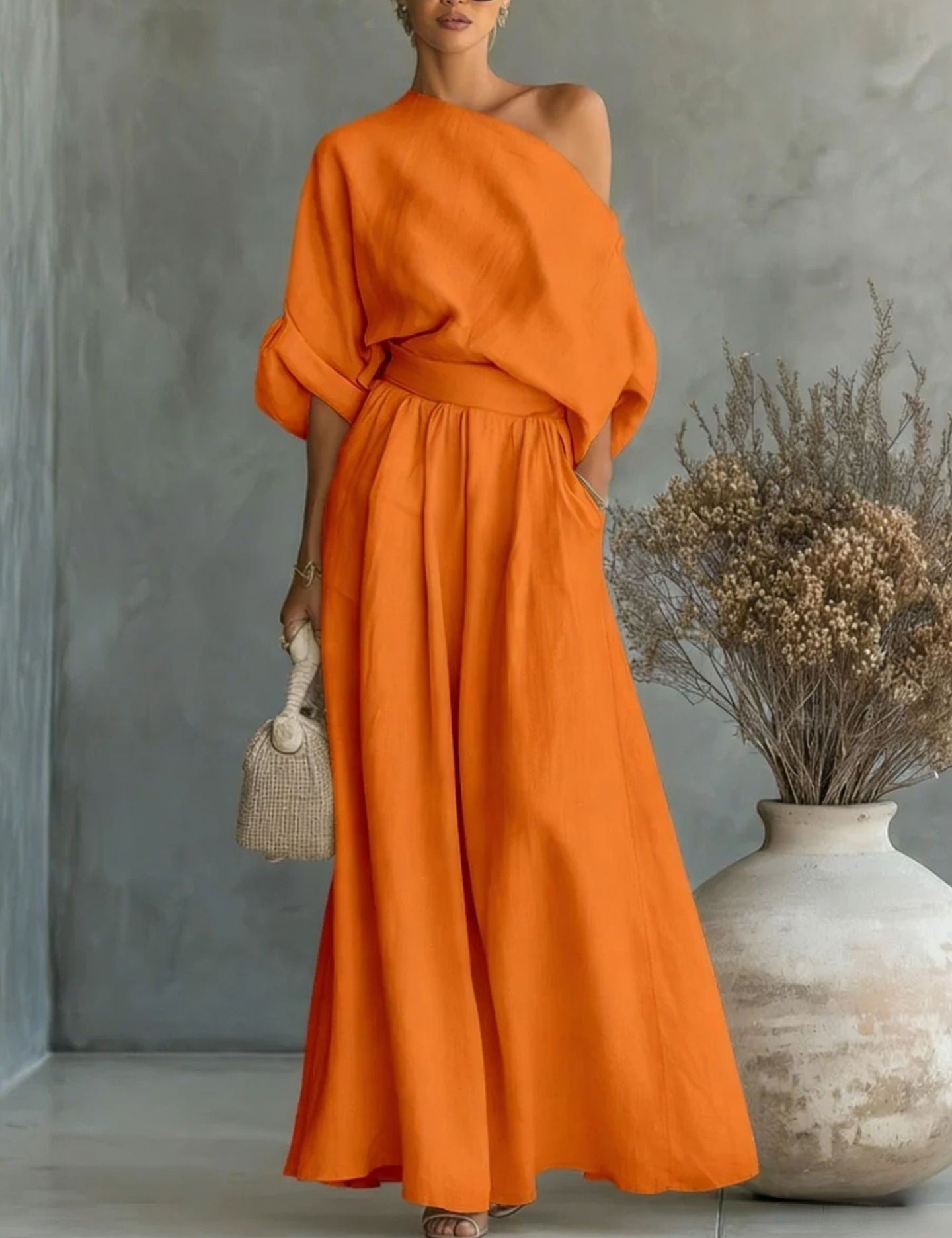 Seraphina Valeur | One Shoulder Wide Leg Jumpsuit For Women