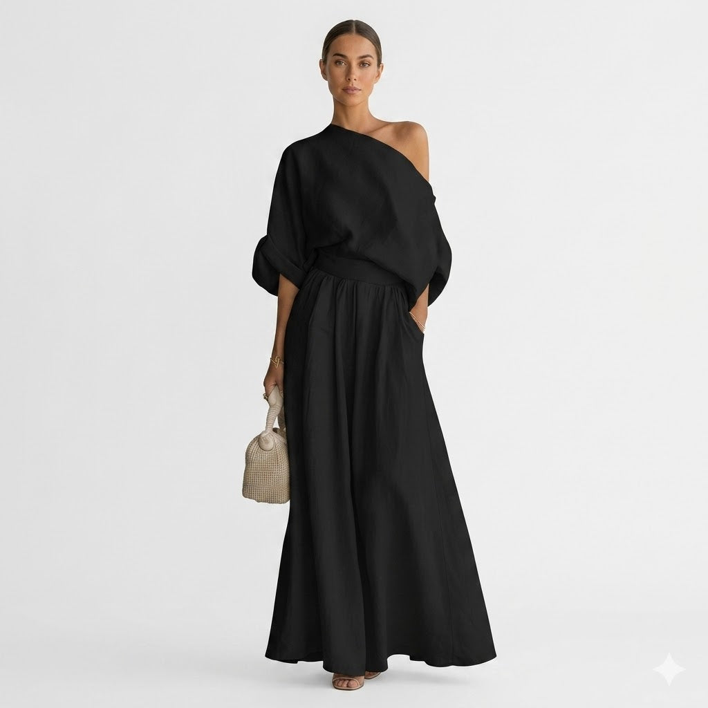 Seraphina Valeur | One Shoulder Wide Leg Jumpsuit For Women