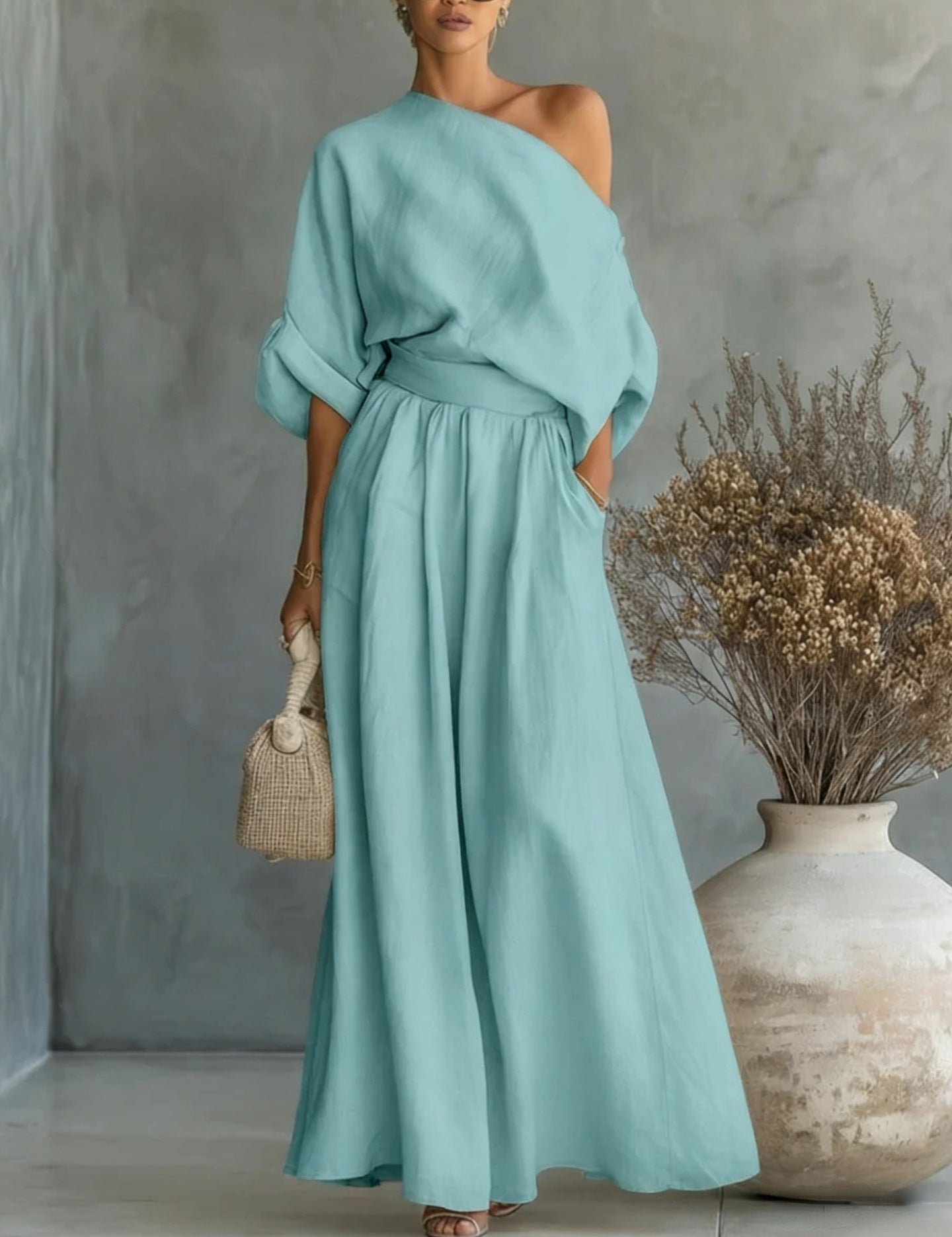 Seraphina Valeur | One Shoulder Wide Leg Jumpsuit For Women