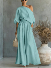 Seraphina Valeur | One Shoulder Wide Leg Jumpsuit For Women