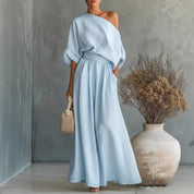 Seraphina Valeur | One Shoulder Wide Leg Jumpsuit For Women