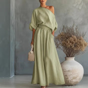 Seraphina Valeur | One Shoulder Wide Leg Jumpsuit For Women
