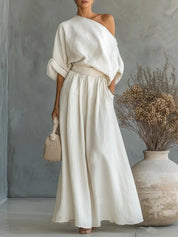 Seraphina Valeur | One Shoulder Wide Leg Jumpsuit For Women