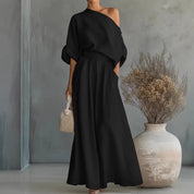 Seraphina Valeur | One Shoulder Wide Leg Jumpsuit For Women