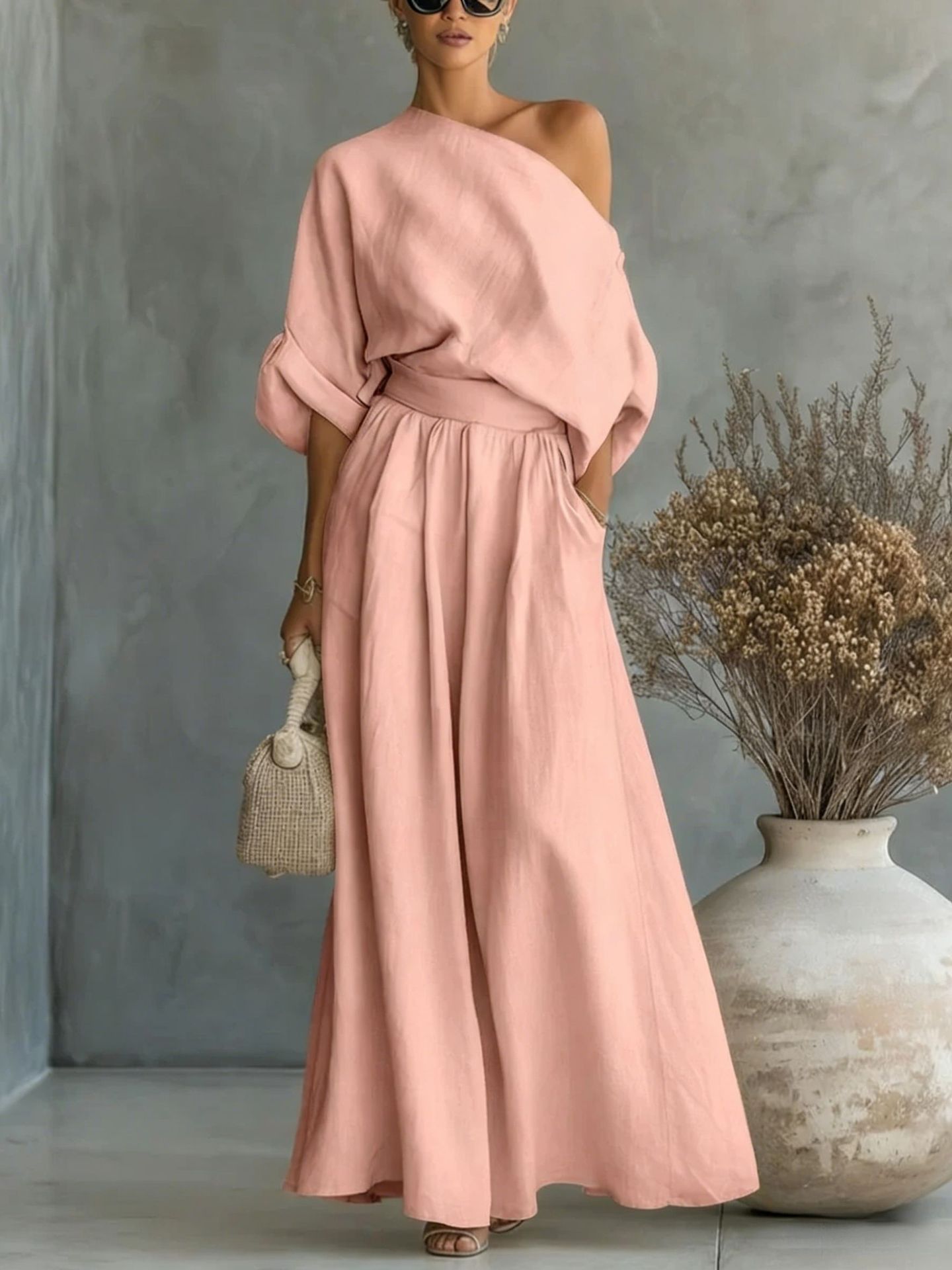 Seraphina Valeur | One Shoulder Wide Leg Jumpsuit For Women