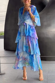 Seraphina Wilde | Blue Layered Maxi Dress