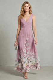 Serelisse Eleanor | Romantic Floral Ombre Maxi Dress in Sky Blue