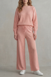 Lydia Pemberton | Textured Knit Loungewear Set – Blush Comfort