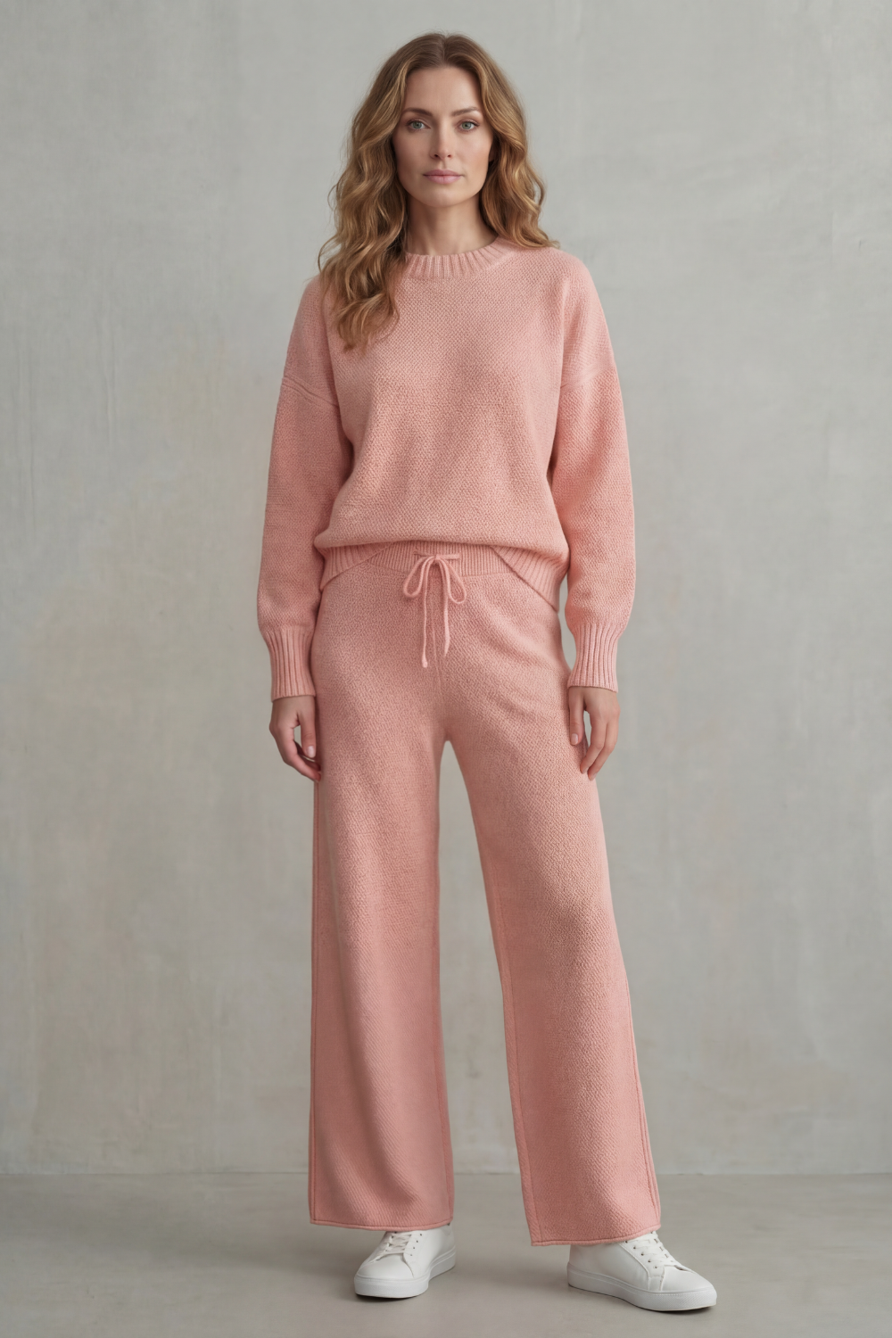 Lydia Pemberton | Textured Knit Loungewear Set – Blush Comfort