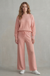 Lydia Pemberton | Textured Knit Loungewear Set – Blush Comfort