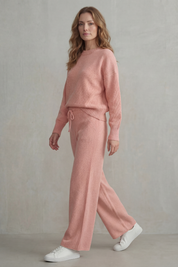 Lydia Pemberton | Textured Knit Loungewear Set – Blush Comfort