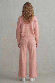 Lydia Pemberton | Textured Knit Loungewear Set – Blush Comfort