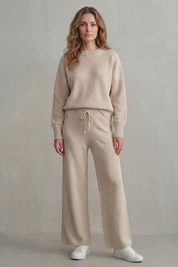 Lydia Pemberton | Textured Knit Loungewear Set – Blush Comfort
