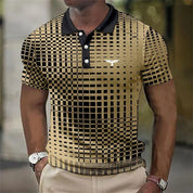 James Thornton | Stretch Polo Shirt for Men – Geometric Print