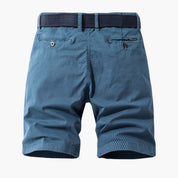 Oliver Shaw | Men's Textured Check Chino Shorts with Belt