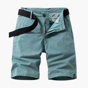 Oliver Shaw | Men's Textured Check Chino Shorts with Belt