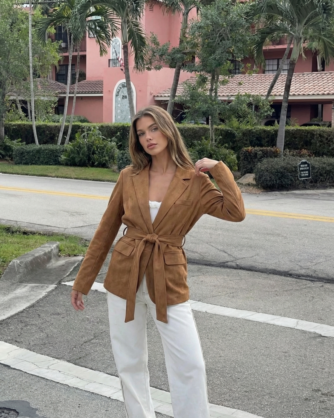 Sienna Beaumont | Suede Belted Jacket For Women