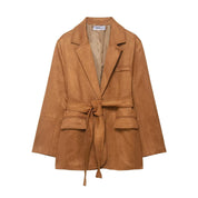 Sienna Beaumont | Suede Belted Jacket For Women