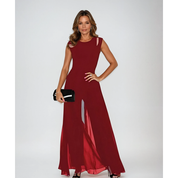 Sienna Fairchild | Chiffon Slit Maxi Prom Dress