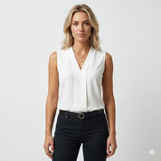 Sienna Moore | Pleated V-Neck Blouse