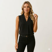 Sienna Moore | Pleated V-Neck Blouse