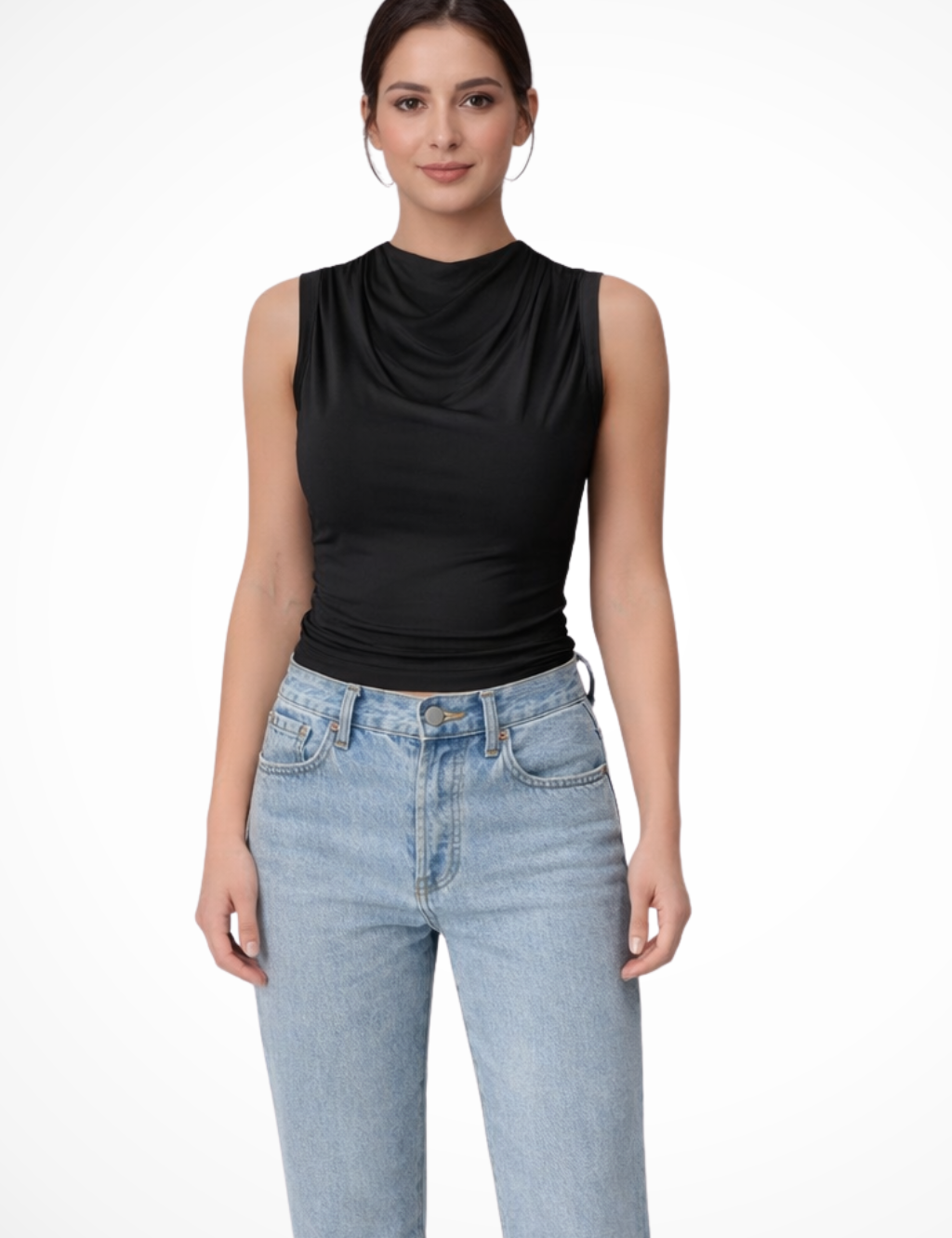 Sofia Bellucci | Sleek Draped Sleeveless Top For Women
