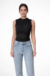 Sofia Bellucci | Sleek Draped Sleeveless Top For Women