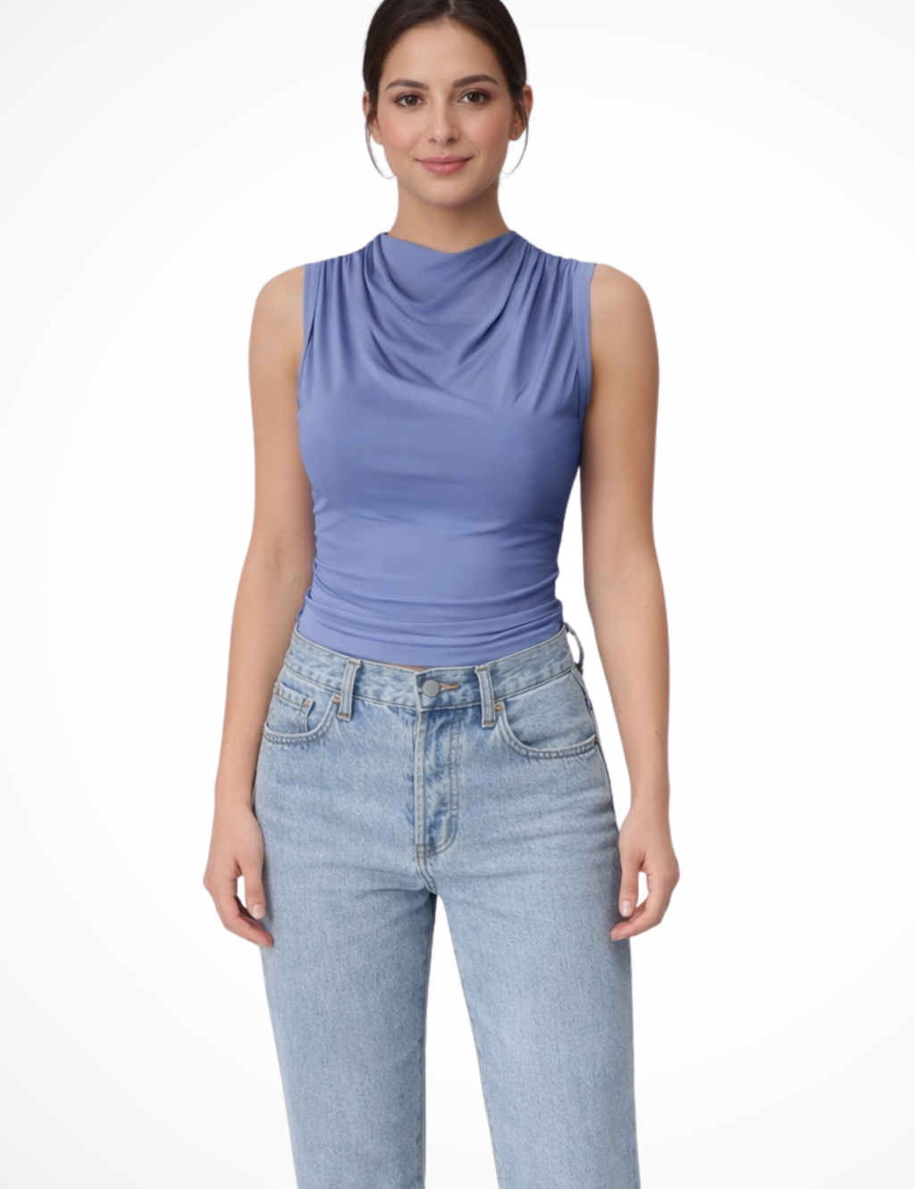 Sofia Bellucci | Sleek Draped Sleeveless Top For Women