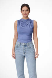 Sofia Bellucci | Sleek Draped Sleeveless Top For Women