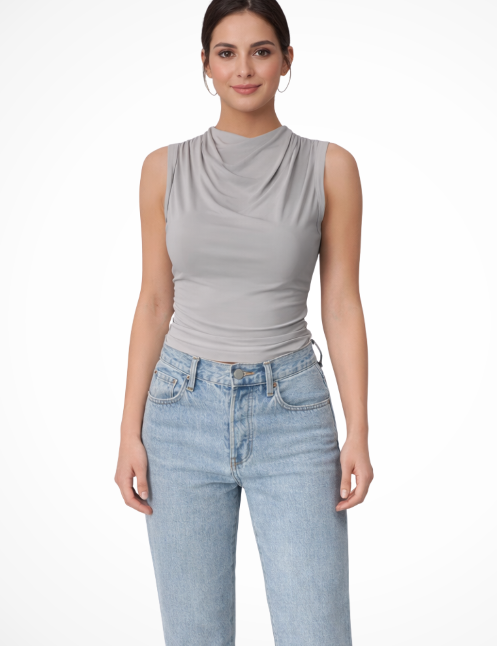 Sofia Bellucci | Sleek Draped Sleeveless Top For Women