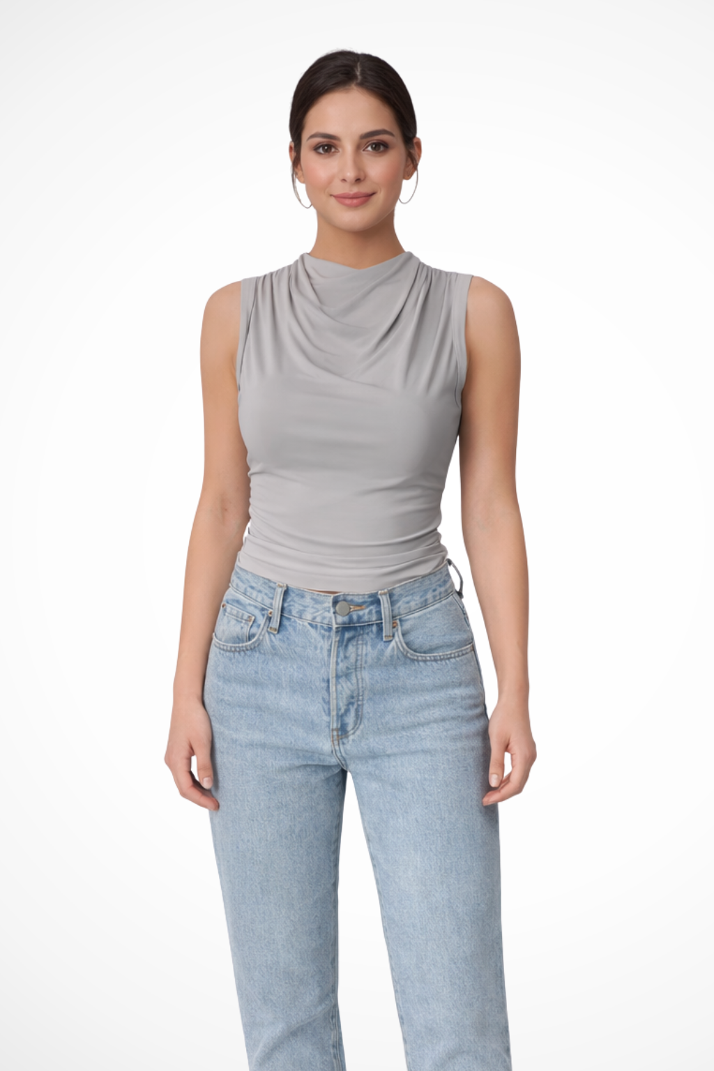Sofia Bellucci | Sleek Draped Sleeveless Top For Women
