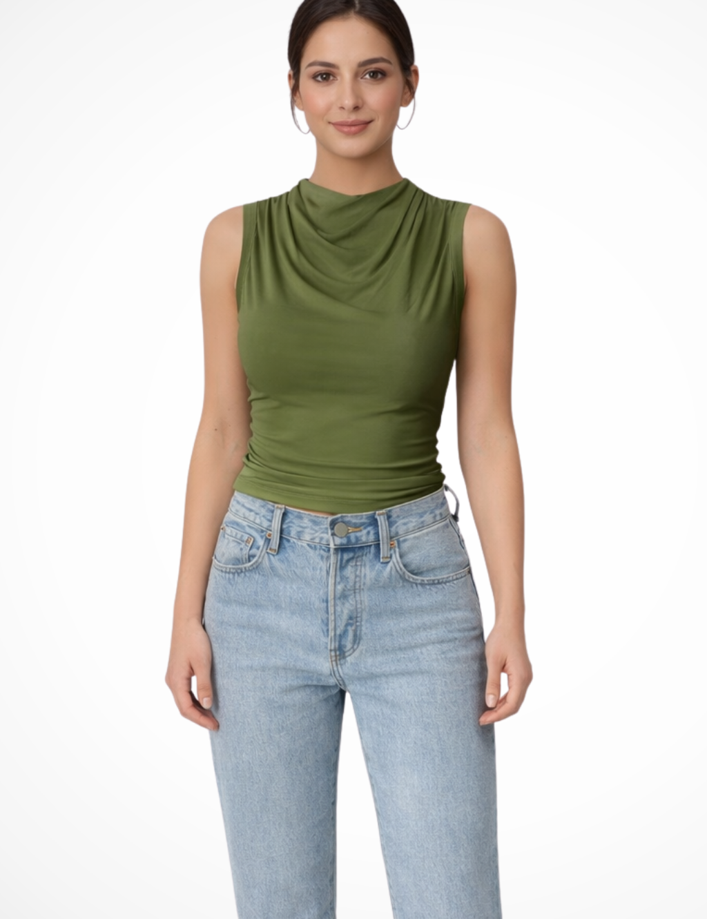 Sofia Bellucci | Sleek Draped Sleeveless Top For Women