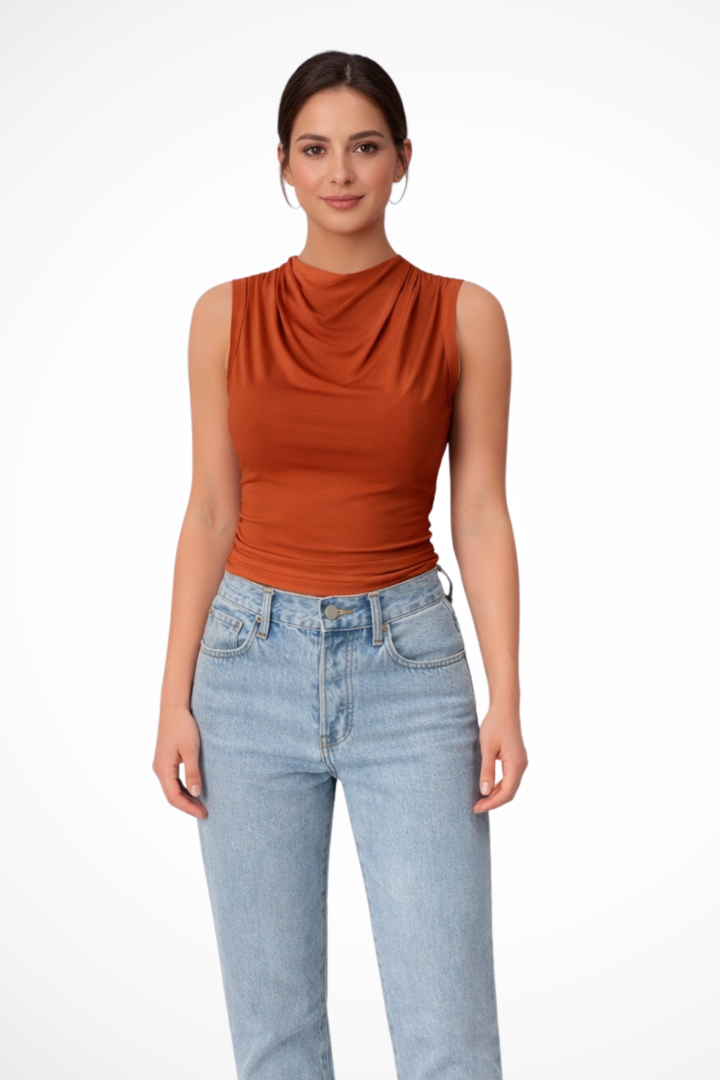 Sofia Bellucci | Sleek Draped Sleeveless Top For Women