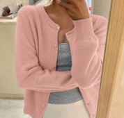 Imogen Taylor | Soft Knit Cardigan Button Front Round Neckline