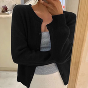 Imogen Taylor | Soft Knit Cardigan Button Front Round Neckline