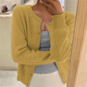 Imogen Taylor | Soft Knit Cardigan Button Front Round Neckline