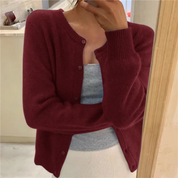 Imogen Taylor | Soft Knit Cardigan Button Front Round Neckline