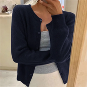 Imogen Taylor | Soft Knit Cardigan Button Front Round Neckline