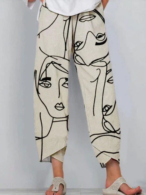 Solène Vaubert | Abstract Face Print Relaxed Trousers