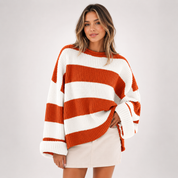 Sophie Lewis | Striped Batwing Sleeve Knit Sweater