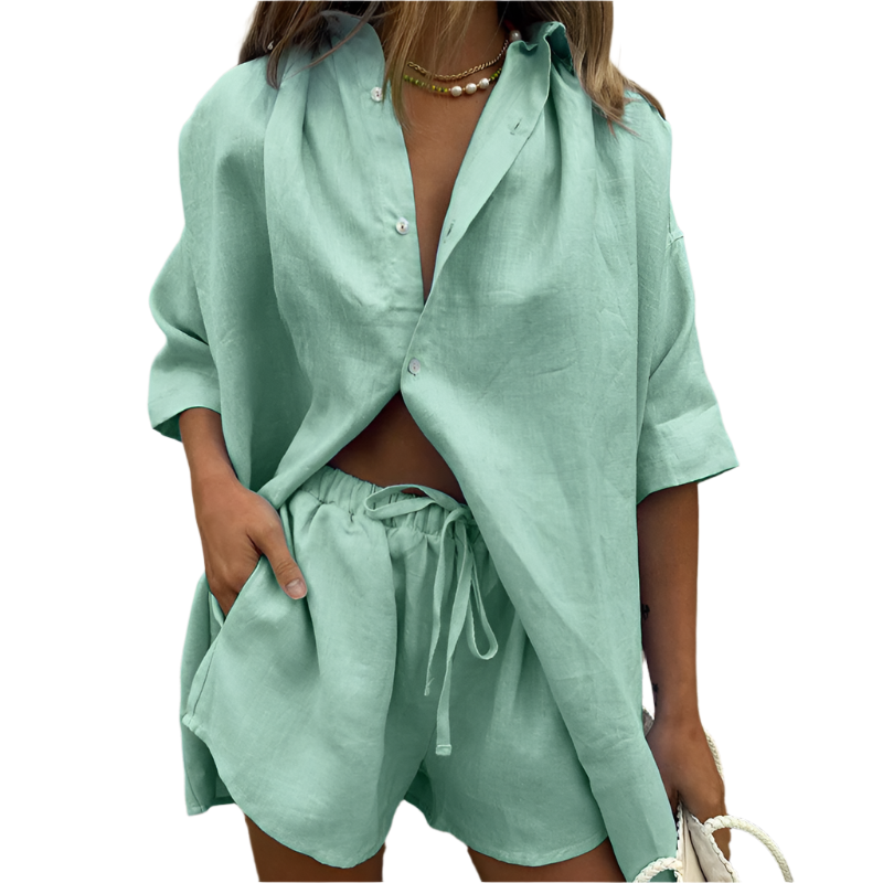 Sophie Delacroix | Breezy Linen Two-Piece Set For Women