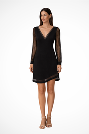 Sophie Delacroix | Elegant Lace Sleeve Mini Dress