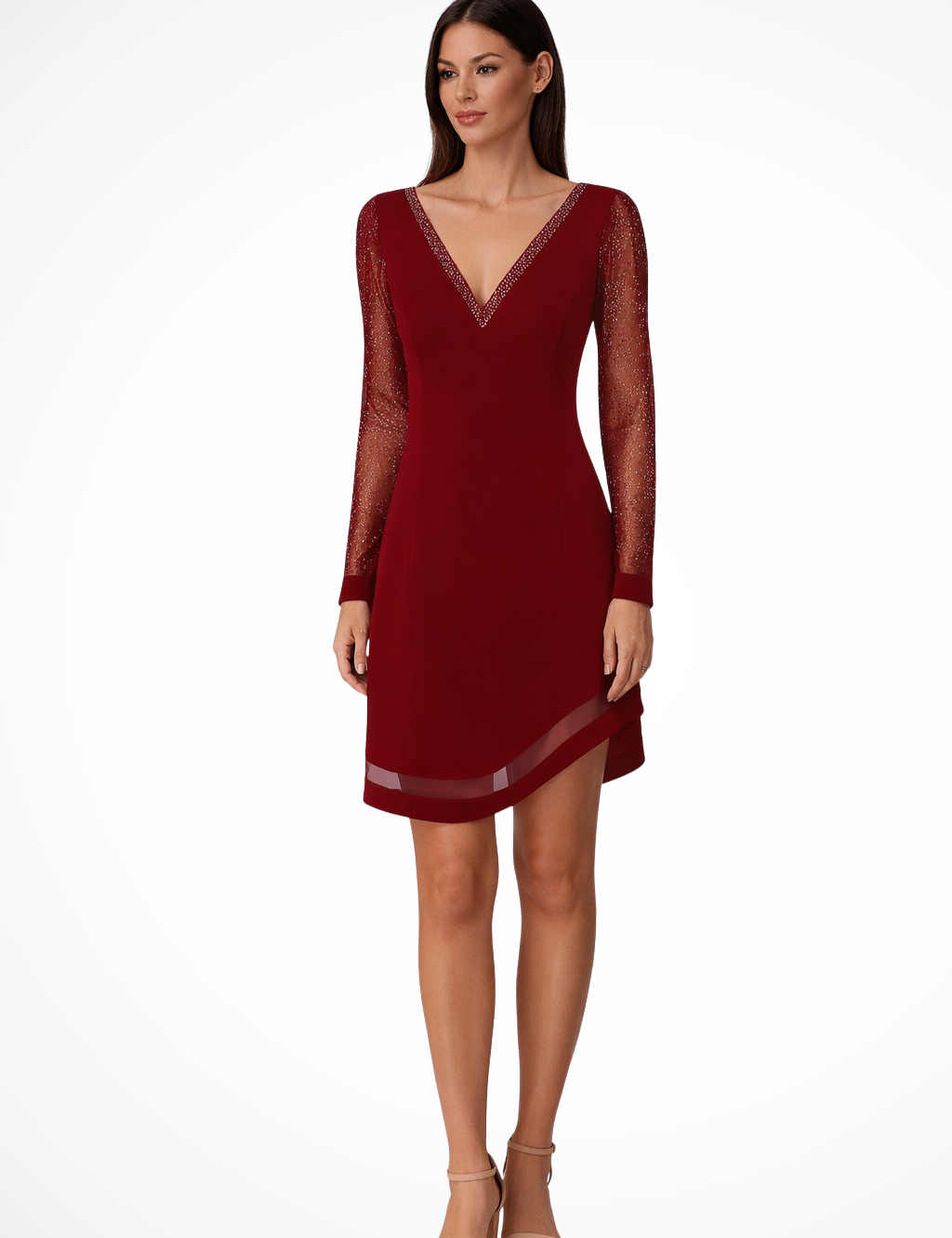 Sophie Delacroix | Elegant Lace Sleeve Mini Dress