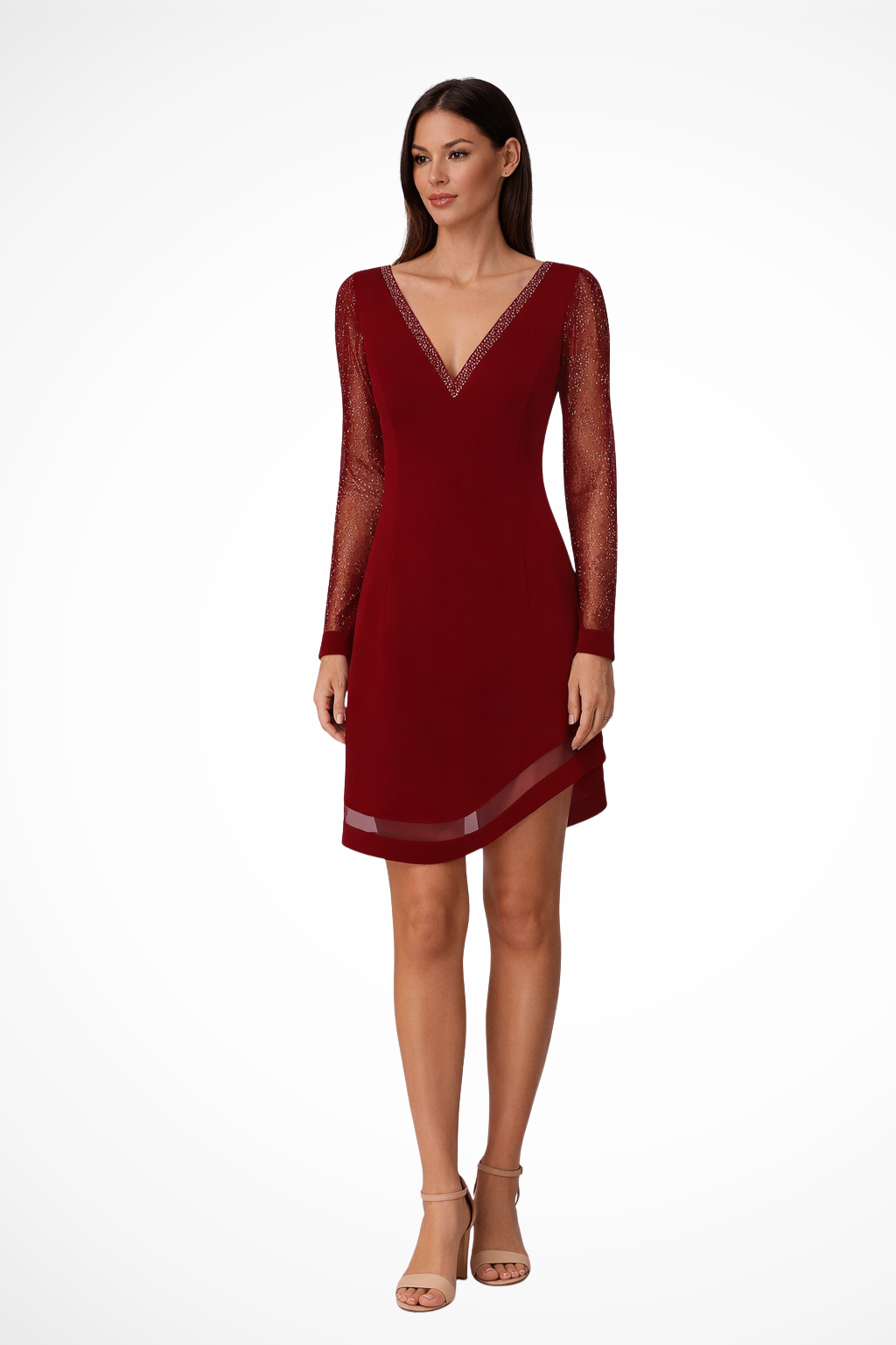 Sophie Delacroix | Elegant Lace Sleeve Mini Dress