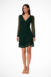 Sophie Delacroix | Elegant Lace Sleeve Mini Dress