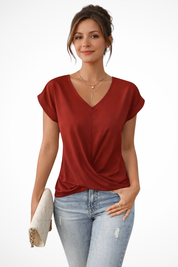 Sophie Delacroix | Elegant V-Neck Blouse For Women